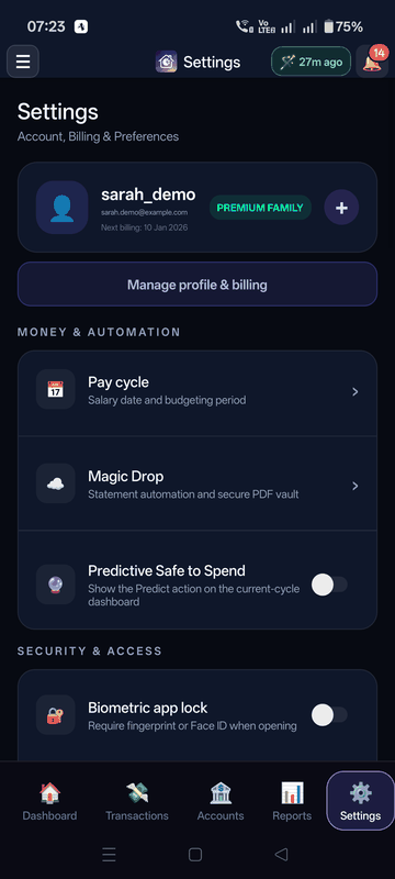 Mobile Bank Sync & Transparency
