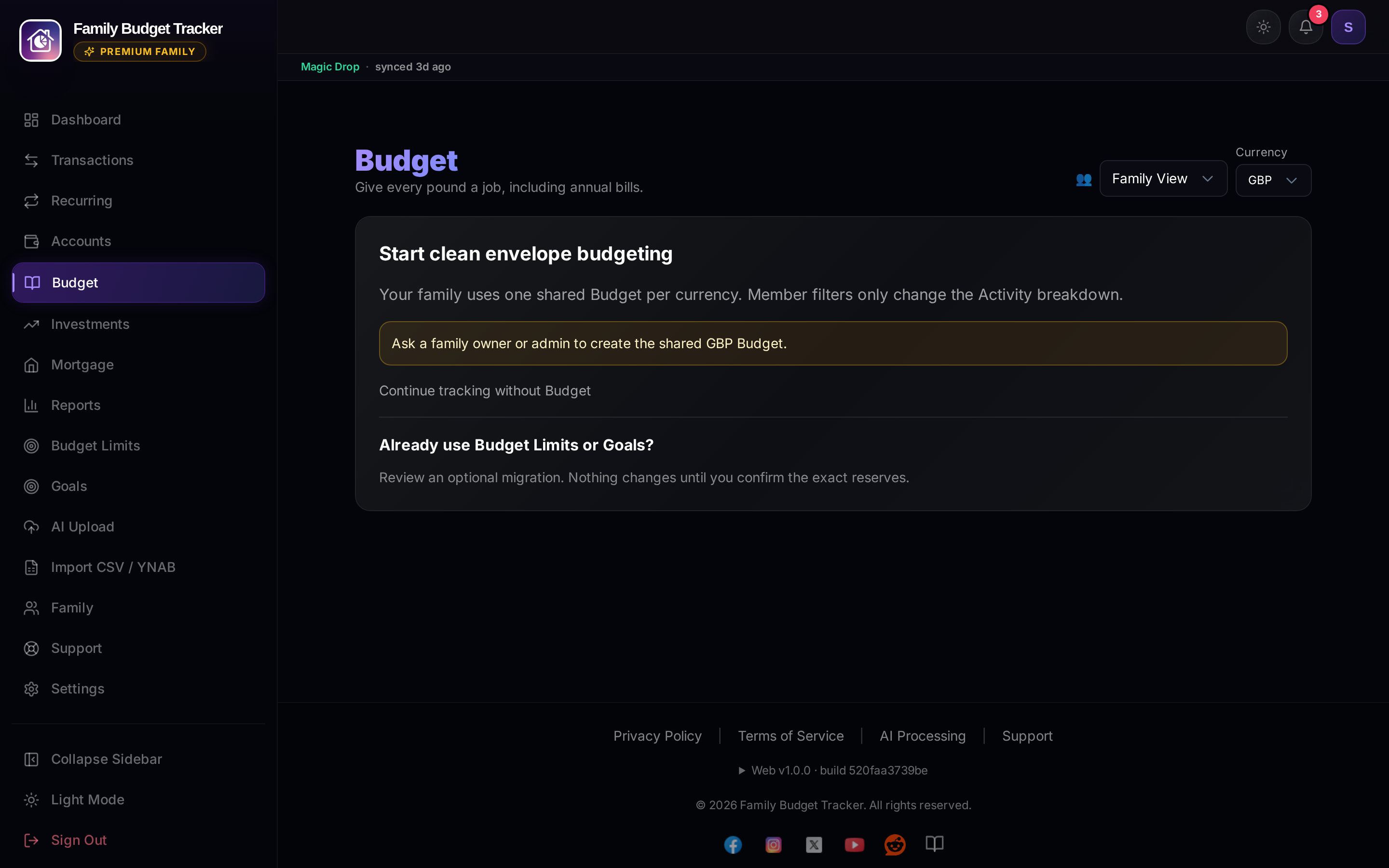 Web Zero-Based Budget & Envelopes